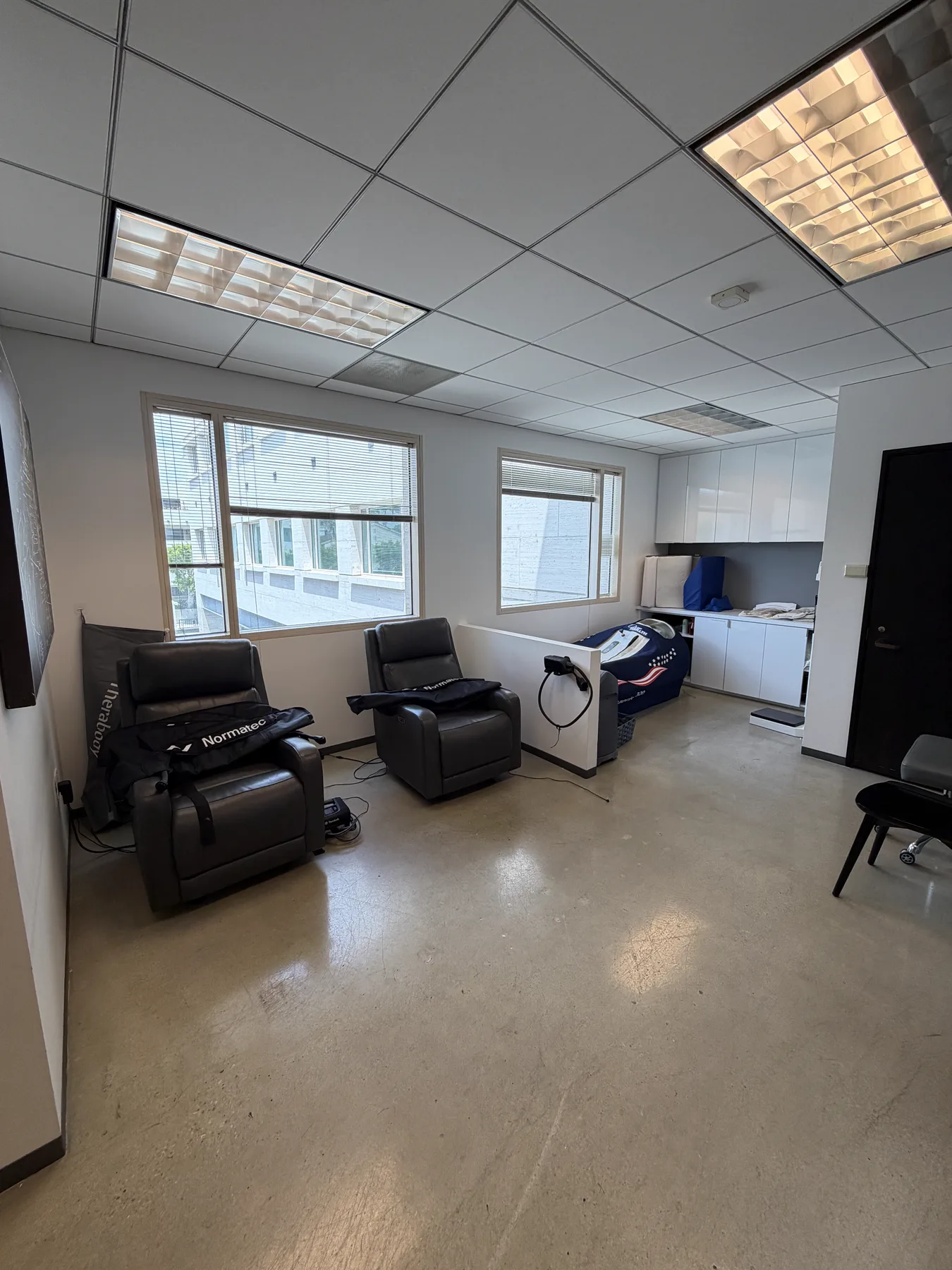 Compression therapy recovery lounge at LA Chiro Care