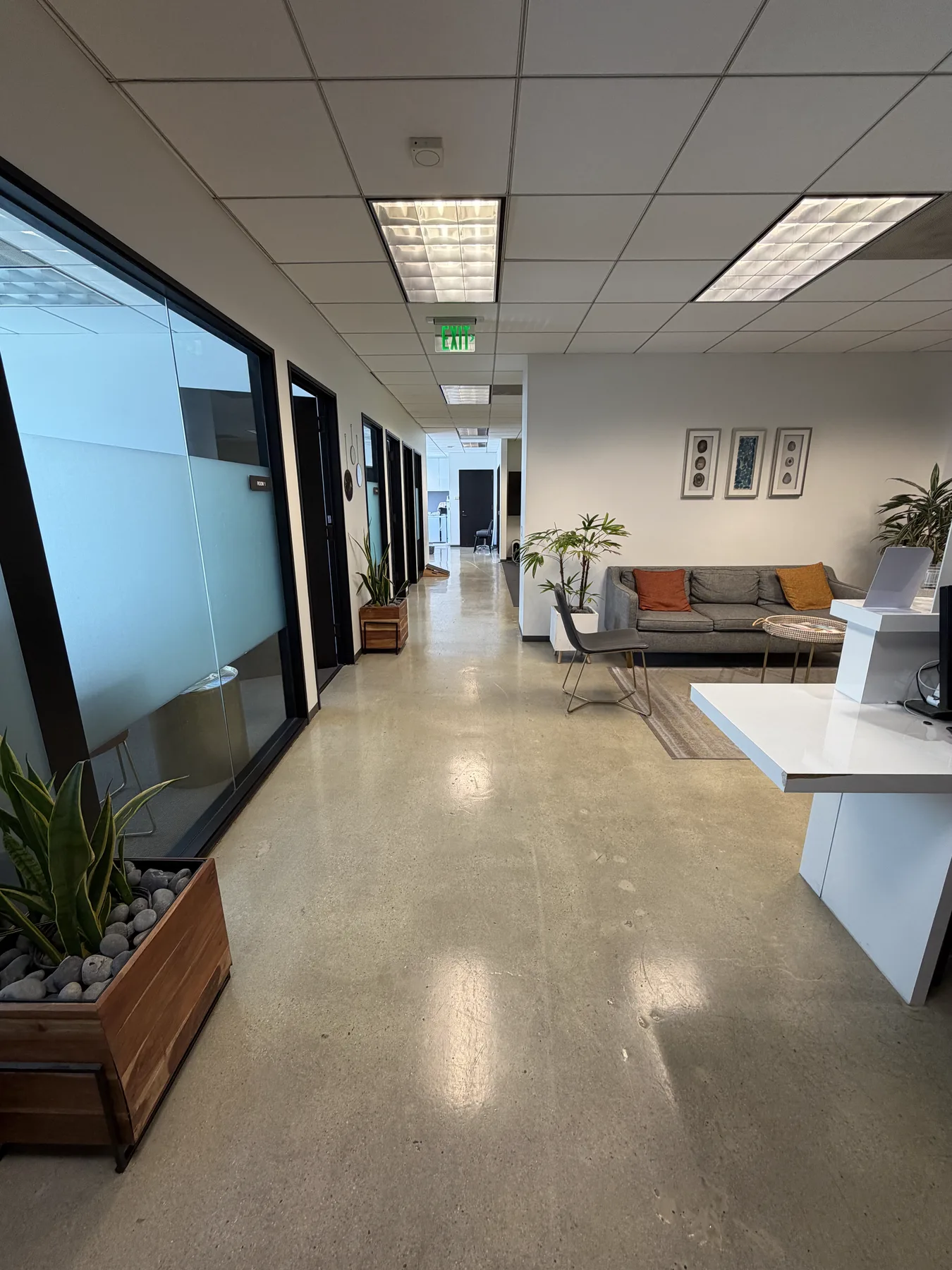 LA Chiro Care reception, lobby, and hallway to treatment rooms in Sherman Oaks